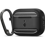 Spigen Силиконов удароустойчив кейс с карабинер за Apple AirPods Pro 3 - Spigen Rugged Armor Case (черен) (ACS09822)