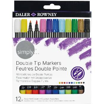 Daler-Rowney Simply Fine Art Brush Markers Акварелни химикалки 12 бр (644400012)