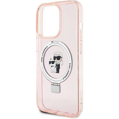 KARL LAGERFELD Кейс Karl Lagerfeld KLHMP15XHMRSKCP за iPhone 15 Pro Max 6.7", розов / розов, твърд, Ring Stand Karl&Choupette MagSafe (3666339169022)