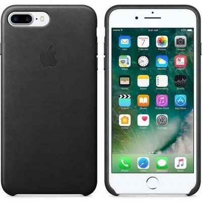 Apple Оригинален Кожен Калъф за Apple iPhone 8/7 Plus, Leather Case, Черен (Mmyj2zm/a)