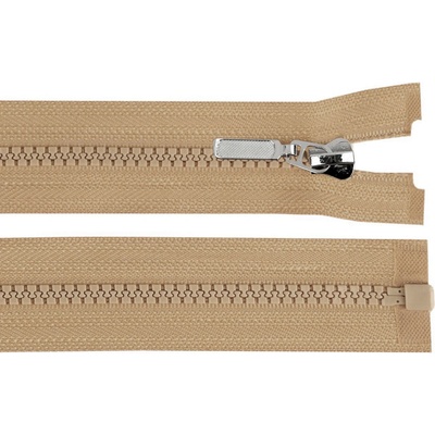 Kostěný zip No 5 délka 80 cm s ozdobným jezdcem Varianta: 308 hnědá přírodní, Balení: 1 ks