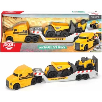 Dickie Toys Volvo: Товарен камион с ремарке и челен товарач - 30 см (203725005)