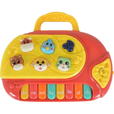 Fivestar Toys Музикално пиано YaLi Toys - С животни, червено (111486)