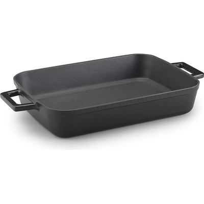 Pentole Agnelli ЧУГУНЕНА ГРИЛ ТАВА slow-cook 22x30 ЧЕРНА (sgt22300m)