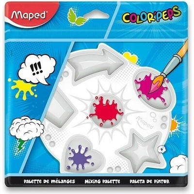 MAPED Color'Peps plastová maliarska paleta pre výtvarníkov, 19x15cm, 6 misiek, biela