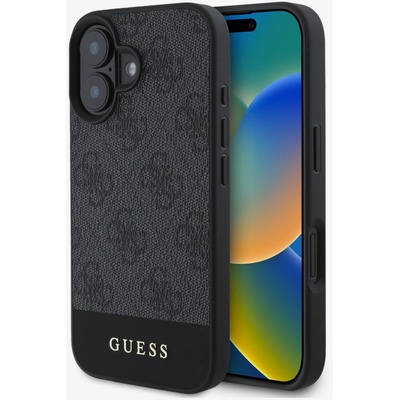 GUESS PU 4G Stripe заден капак за iPhone 16 Grey Guess | Lilav | ЖЕНИ | UNI