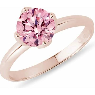 KLENOTA Zásnubní prsten s růžovým 1ct diamantem v růžovém zlatě R0833954