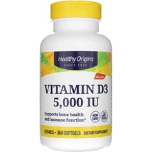 Healthy Origins Vitamín D3 5000 IU 360 mäkkých gélov