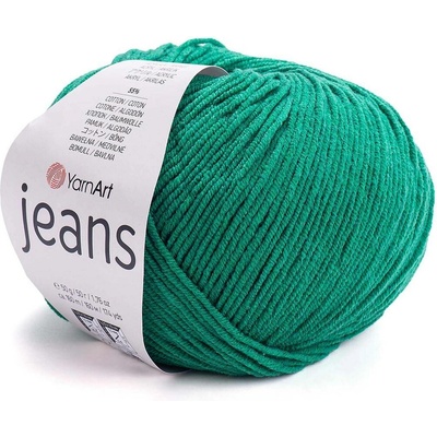 Pletací příze Gina / Jeans 50 g Varianta: 35 (52) zelená smaragdová, Balení: 1 ks 43308/85098/210503