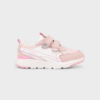 Mayoral Маратонки в бяло и розово с велкро за мини момиче Майорал