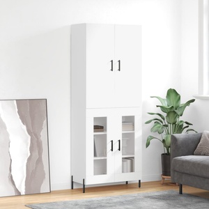 vidaXL Висок шкаф, бял, 69, 5x34x180 см, инженерно дърво (3195739)
