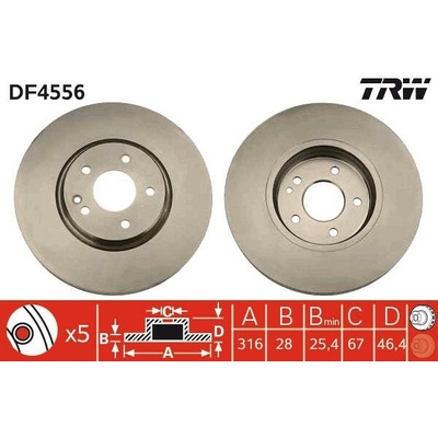 TRW Brzdový kotúč DF4556 sada 2 ks