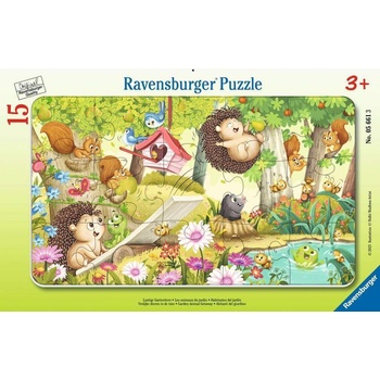 Ravensburger Детски пъзел Ravensburger от 15 части - Забавни градински животни (5661)