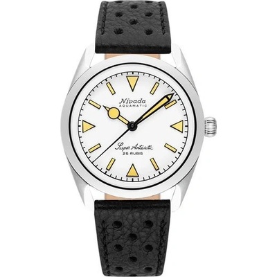 Nivada Grenchen Super Antarctic White Beige Black Racing Strap