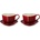 Le Creuset Чаши за кафе Heart с чинийки 220 мл черешови 2 бр (89318220600099)