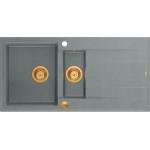 Quadron Unique Evan 156 вградена композитна мивка сиво-медна 100x50 см (HQE5510050U5_PVDC1_P2O) Мивка за вграждане
