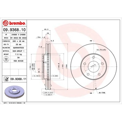 BREMBO Brzdový kotúč 09936811