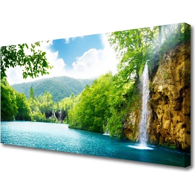Obraz na plátně Vodopád Jezero Příroda 100x50 cm