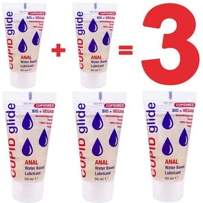 1+1=3 Анален лубрикант Cupid Glide Anal Bio Vegan 3x50ml