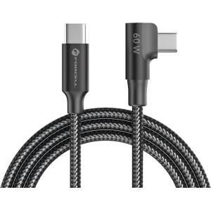 Forcell Кабел Forcell F-Energy, CC-1Deg, USB-C to Type- C, QC4.0, PD, 3A, 60W, Cafule, 90, 1.2м, черен