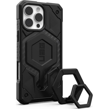 Urban Armor Gear MagSafe Противоударен Калъф за iPhone 16 Pro Max, UAG Monarch Pro Carbon Fiber Stand Case, Черен (840283915383)