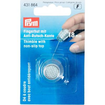 Náprstok Prym s protišmykovým okrajom, 18 mm, strieborná farba