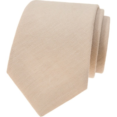 Avantgard Lněná kravata v dárkové krabičce 629-101 béžová / Ivory