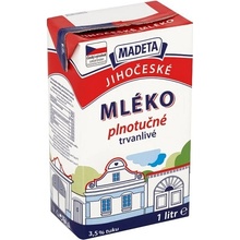 Madeta Jihočeské Trvanlivé plnotučné mléko 3,5% 1 l