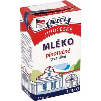 Madeta Jihočeské Trvanlivé plnotučné mléko 3,5% 1 l