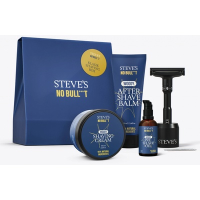 Steves No Bull***t Sandalwood krém na holení 100 ml + balzám po holení 100 ml + olej před holením 50 ml