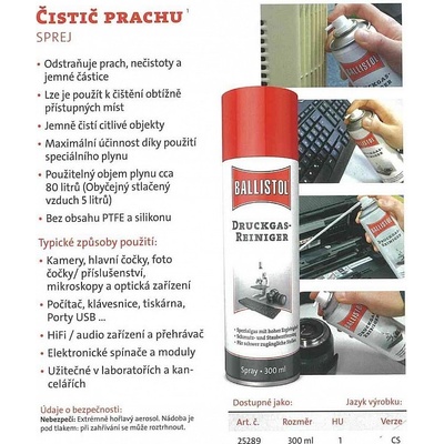 Ballistol Bez prachu stlačený vzduch sprej 300 ml – Zboží Mobilmania