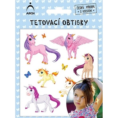 Dětské tetovací obtisky Jednorožci 04