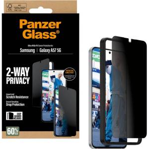 Panzer Стъклен протектор PanzerGlass Privacy за Samsung Galaxy A57 5G, Ultra-Wide Fit w. EasyAligner