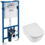 Jika Mio-N - Комплект от предстена инсталация и висяща тоалетна, безрамна, DualFlush, бяла H6007140000002 (H6007140000002)