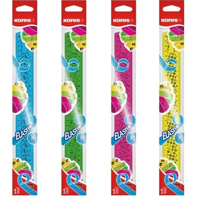 Kores 42160 Elastik 30cm ohebné pravítko mix 4 barev