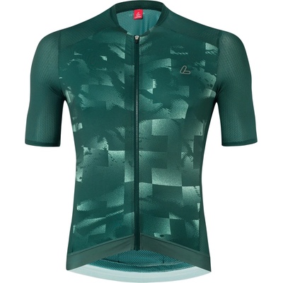 Löffler Мъжка фланелка с къс ръкав за колоездене Löffler Bike Jersey Full-Zip Skys Escape Cycling jersey - Forest - размер 52 (EU) (056-3929-0114)