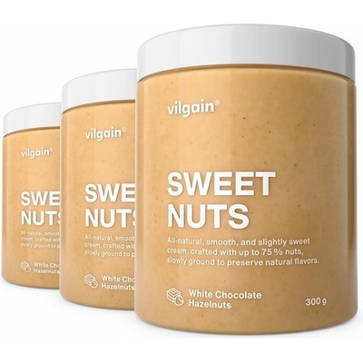 Vilgain Sweet Nuts Biela čokoláda a lieskový oriešok 3 x 350 g