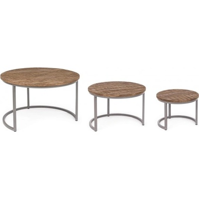 Bizzotto Комплект 3 бр. кръгли холни маси narvik (0746147)