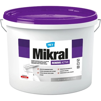 HET MIKRAL RENOVO ACTIVE fasádní silikonová barva bílá 12 kg