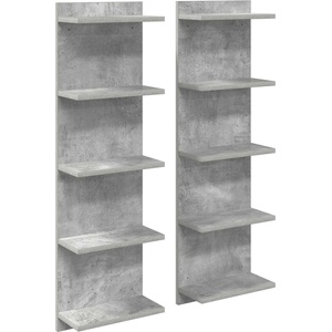 vidaXL Стенен рафт 2 бр. Бетонно сиво 30 x 15 x 100 см (8012403)