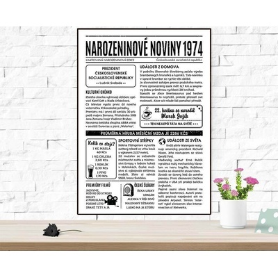Narozeninové noviny 1974 - jednostranné