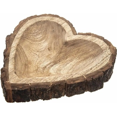 INDECOR Tác srdce 22x22x3 cm mango/kůra X10559