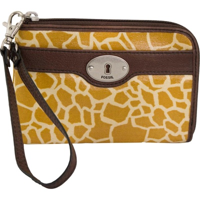 Fossil Wmns Leather Wallet Key-Per Zip Clutch Giraffe