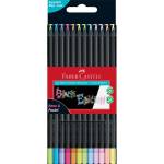 Faber-Castell Black Edition Комплект от 12 части с черно тяло, пастелни+неонови цветни моливи FC116410 (FC116410)