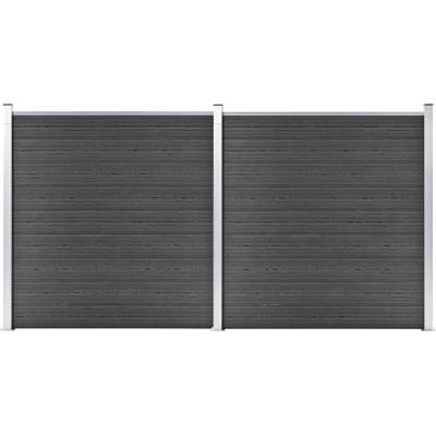 ZBXL Sada plotových dílců WPC 353 x 186 cm černá