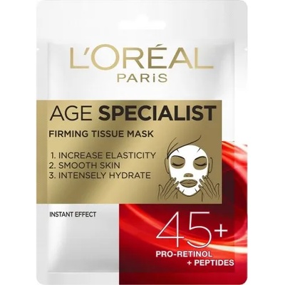 L'Oréal Age Specialist 45+ Хартиена маска за лице със стягащ ефект