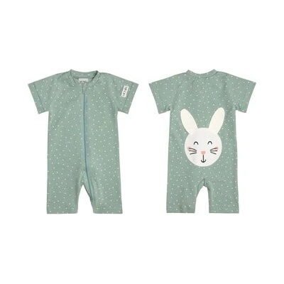 Moniel Dětský overal s krátkým rukávem Králík Dots Mintová – Zboží Mobilmania