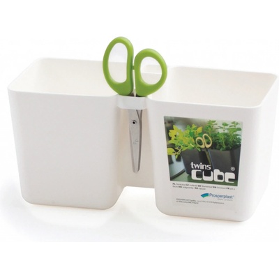 Prosperplast Květináč TWINS CUBE bílý 24,4 cm