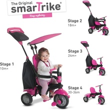 Smart Trike Glow 4v1 Touch Steering čierna&růžová ružovo čierna