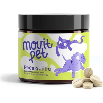 Movit PET Péče o Játra s příchutí masa 100 tbl